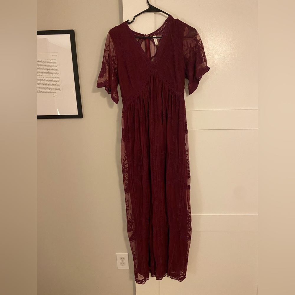 Pinkblush maternity lace maxi dress